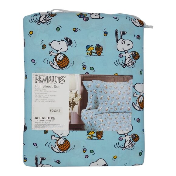 Peanuts Snoopy Full Sheet Set by Berkshire Blue Easter Basket Eggs - Picture 3 of 8